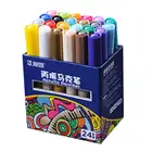 Metallic Paint Marker Water-based Valve Action Paint Pens, Fine Point Acrylic Tip, 24 colors