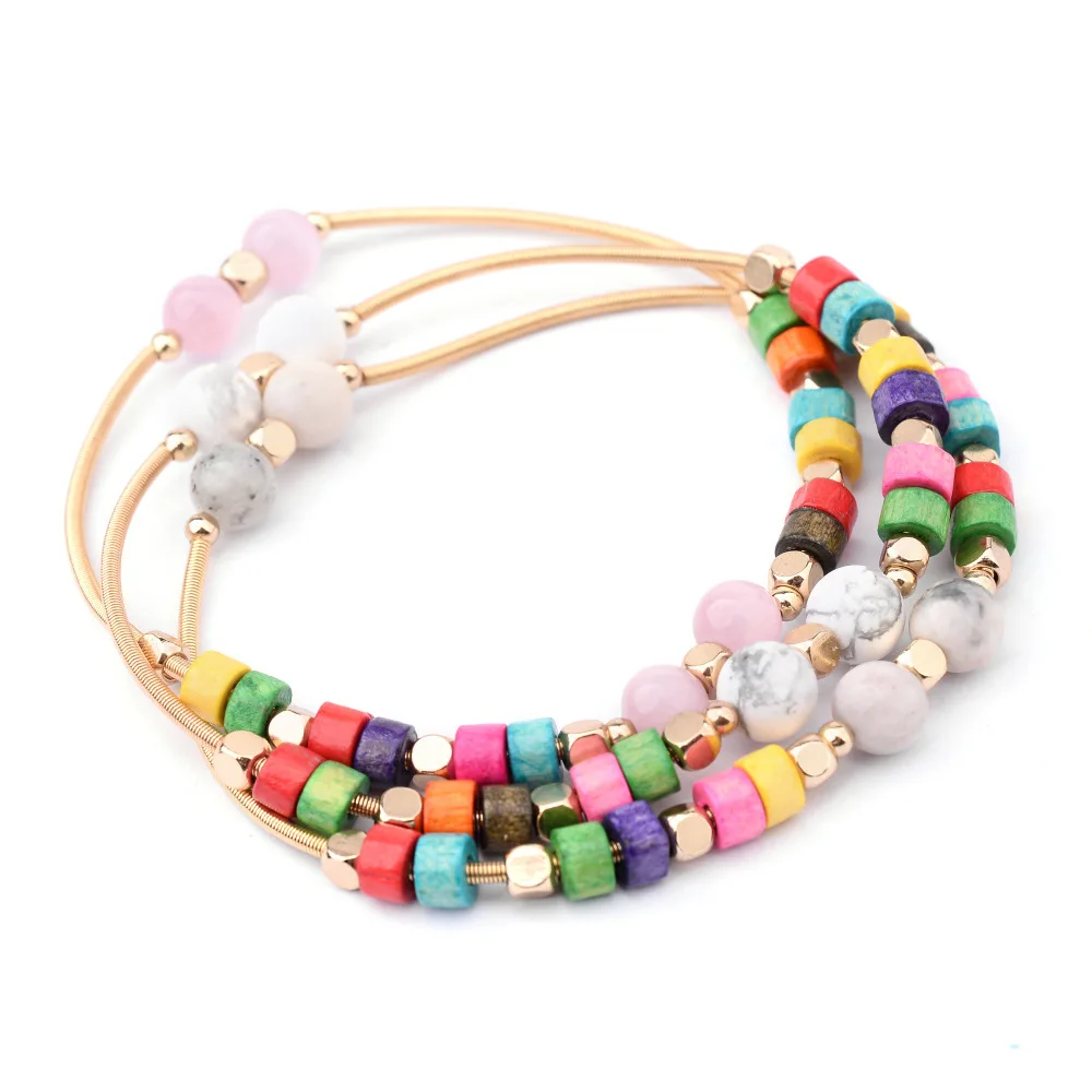 Beautiful Colorful Natural Stone Turquoise Beads Stainless Steel Bangle Bracelet, Shown
Beautiful Colorful Natural Stone Turquoise Beads Stainless Steel Bangle Bracelet, Shown