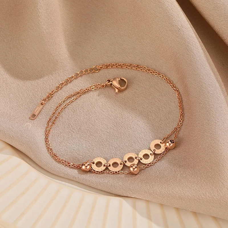 New Products Wholesale Jewelry 316 Stainless Steel Bracelet Rose Gold Foot Jewelry Diamond Girl Gold Anklet, Rosegold
New Products Wholesale Jewelry 316 Stainless Steel Bracelet Rose Gold Foot Jewelry Diamond Girl Gold Anklet, Rosegold