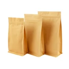 Custom Flat Bottom Kraft Paper Food Bags Coffee Tea Packaging Bags With Zipper