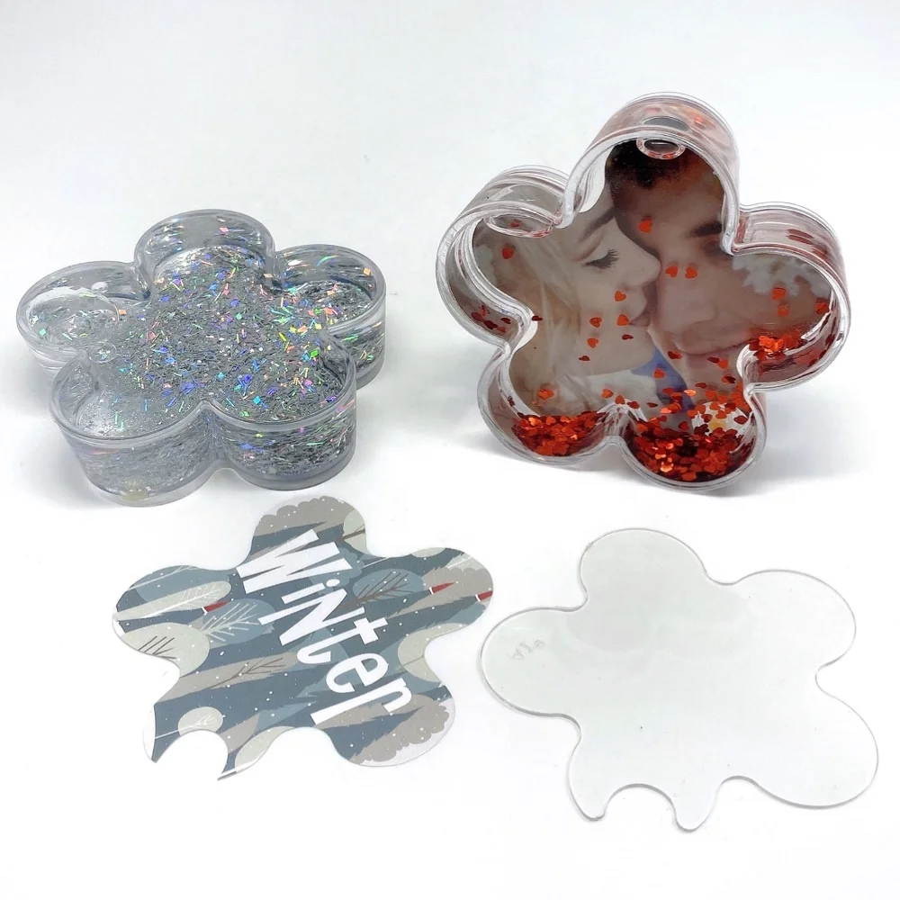 Flower shape liquid glitter picture frame plastic water snow globe photo frame glitter shaker for girl gifts
Flower shape liquid glitter picture frame plastic water snow globe photo frame glitter shaker for girl gifts