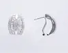 pave wrap shape earrings stud for korea market in simple design and pure sterling silver resist allergy