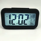 Smart Digital Desktop Alarm Clock Battery Operated Large Display with Temperature Calendar Backlight Snooze for Kids Women