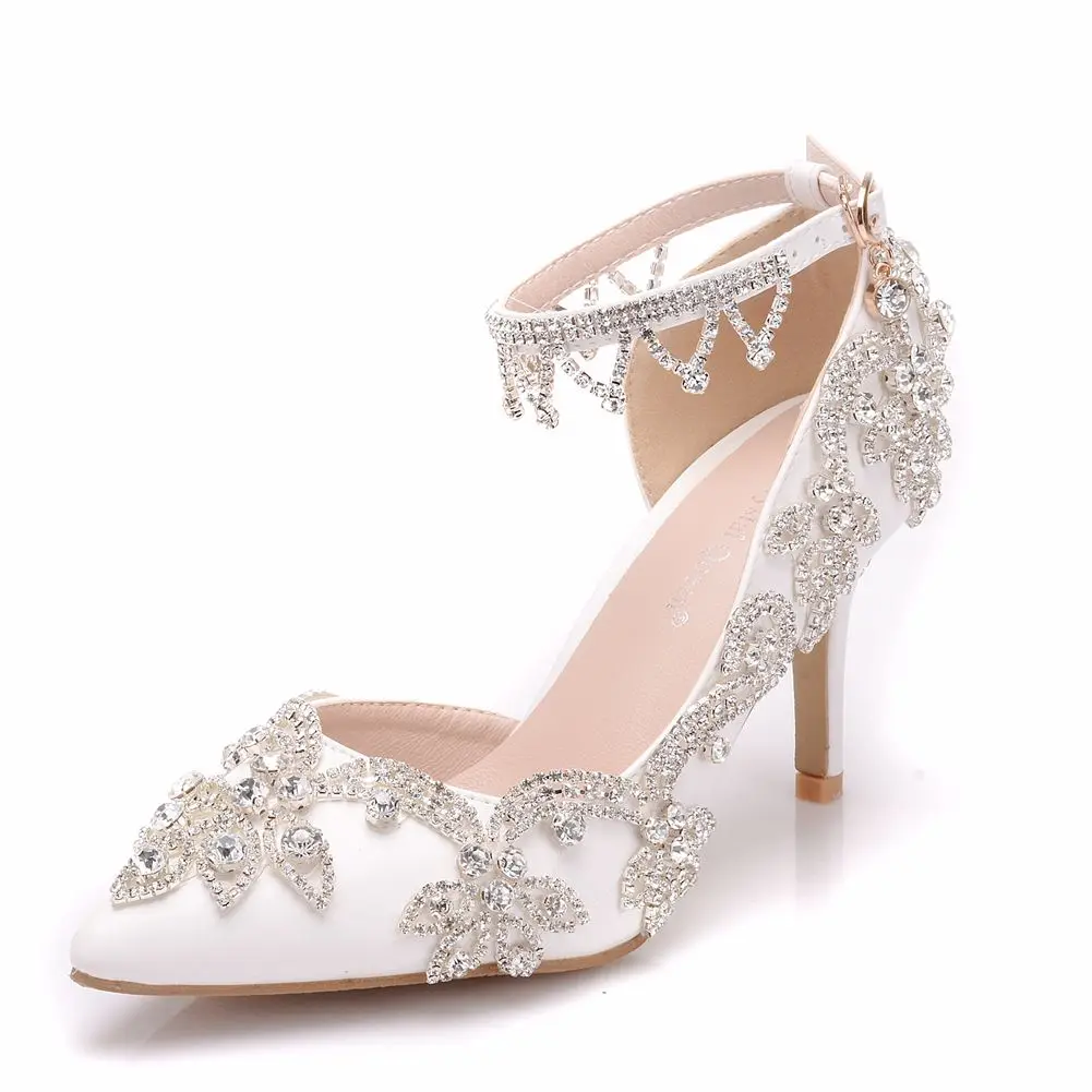 8cm Tassel Rhinestone Thin Heel Pointed Toe Comfort Rubber Sole White Tassel Sandals Women High Heel Shoes Bridal shoes
8cm Tassel Rhinestone Thin Heel Pointed Toe Comfort Rubber Sole White Tassel Sandals Women High Heel Shoes Bridal shoes