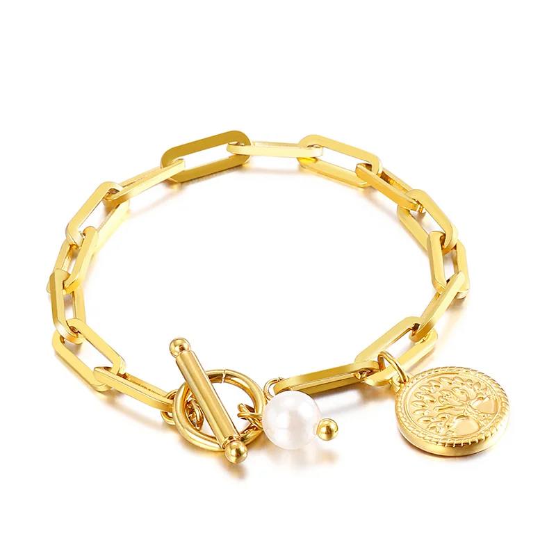 Simple Design Classic Stainless Steel Party Accessories Charm Pendant Coin Chain Bracelet Women, Custom
Simple Design Classic Stainless Steel Party Accessories Charm Pendant Coin Chain Bracelet Women, Custom