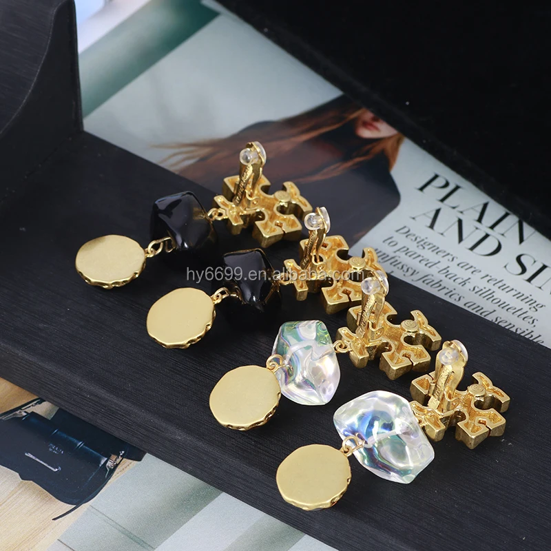 2020 New design gold hoop with white and black precious clip stud earrings for natural stone jewelry, Silver color
2020 New design gold hoop with white and black precious clip stud earrings for natural stone jewelry, Silver color
