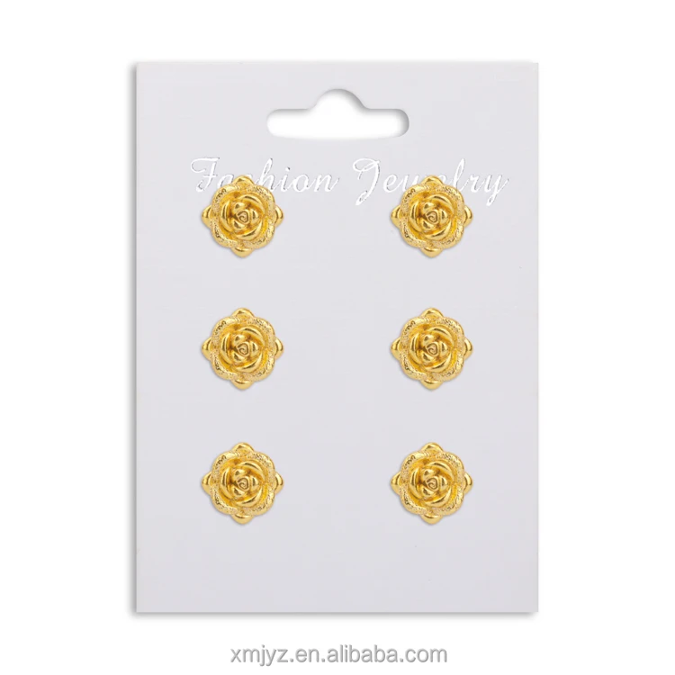 Vacuum 18K Rose Flower Brass Earrings Women'S Fashion Retro Live Source Gold-Plated Earrings Ear Jewelry
Vacuum 18K Rose Flower Brass Earrings Women'S Fashion Retro Live Source Gold-Plated Earrings Ear Jewelry