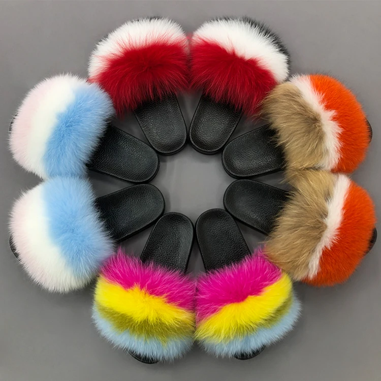 Wholesale fashion mixed colors big furry real fox fur slides slippers women 2021 fox fur slides, Customized color
Wholesale fashion mixed colors big furry real fox fur slides slippers women 2021 fox fur slides, Customized color