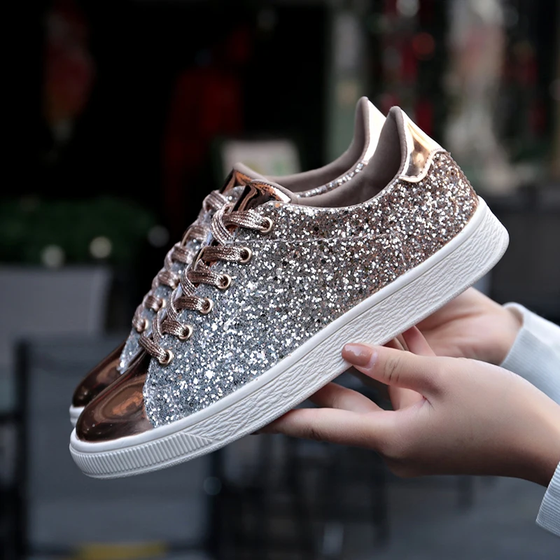 Fashion sneakers 2020 womens Flat Shoes Casual Outdoor Walking Shoes Woman Lace-up Gold Glitter Ladies Shoes Zapatos Mujer
Fashion sneakers 2020 womens Flat Shoes Casual Outdoor Walking Shoes Woman Lace-up Gold Glitter Ladies Shoes Zapatos Mujer