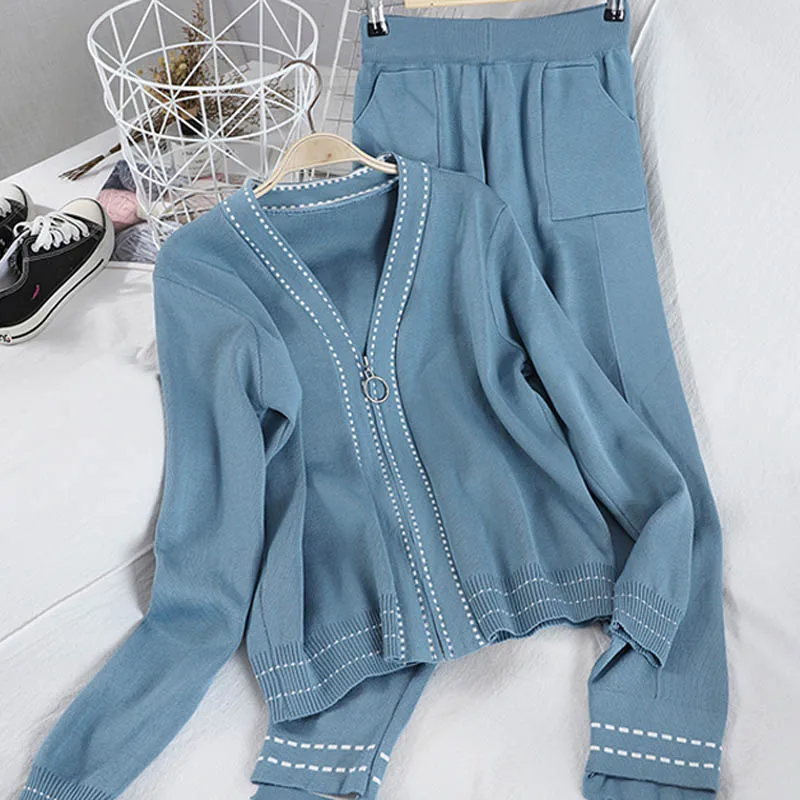 TZ8223 New Ladies long Sleeve V Neck Cardigan+Pants Women Knitwear Sets Clothing
TZ8223 New Ladies long Sleeve V Neck Cardigan+Pants Women Knitwear Sets Clothing