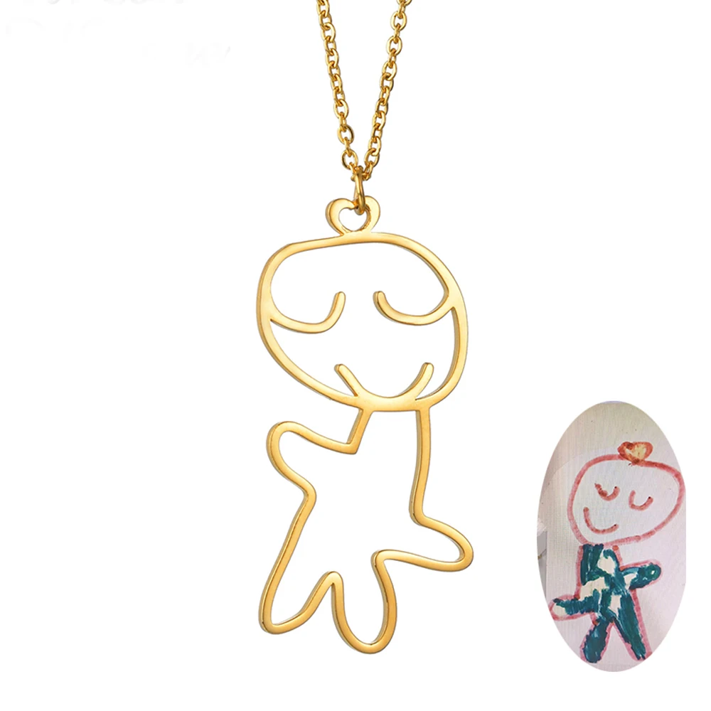 Customized Children's Drawing Necklace Kid's Art Personalized Draw necklace Custom signature artwork Design Name LOGO Necklace, Rose gold
Customized Children's Drawing Necklace Kid's Art Personalized Draw necklace Custom signature artwork Design Name LOGO Necklace, Rose gold