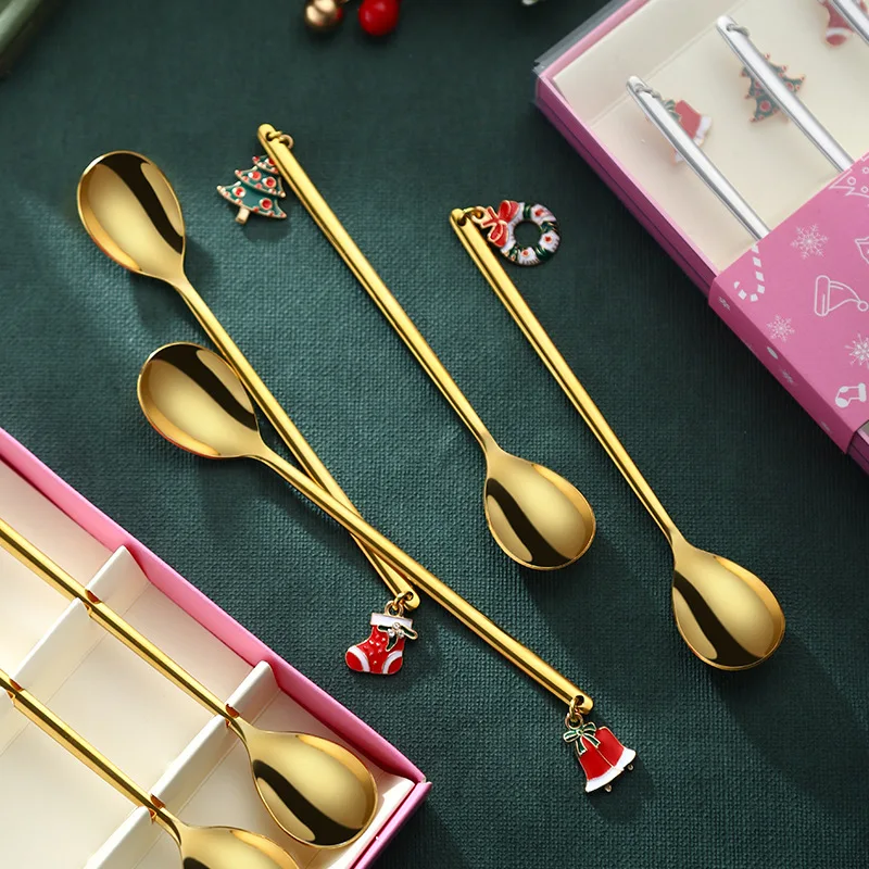 Custom Metal Christmas Spoon Silver Stainless Steel Christmas Coffee Spoon Set Christmas Decorations, Silver,gold,rosegold,purple ,black,blue
Custom Metal Christmas Spoon Silver Stainless Steel Christmas Coffee Spoon Set Christmas Decorations, Silver,gold,rosegold,purple ,black,blue