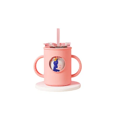 Baby drop-proof double handle glass cup with scale silicone binaural sippy cup, As the picture show
Baby drop-proof double handle glass cup with scale silicone binaural sippy cup, As the picture show