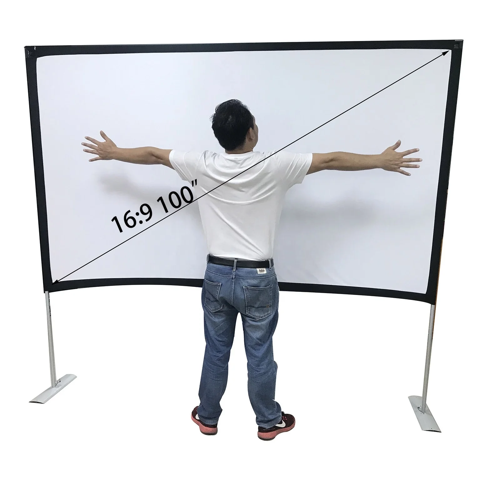 Newest 100 inch foldable outdoor projector screen with stand portable Easy Assembly movie fast folding projection screen
Newest 100 inch foldable outdoor projector screen with stand portable Easy Assembly movie fast folding projection screen