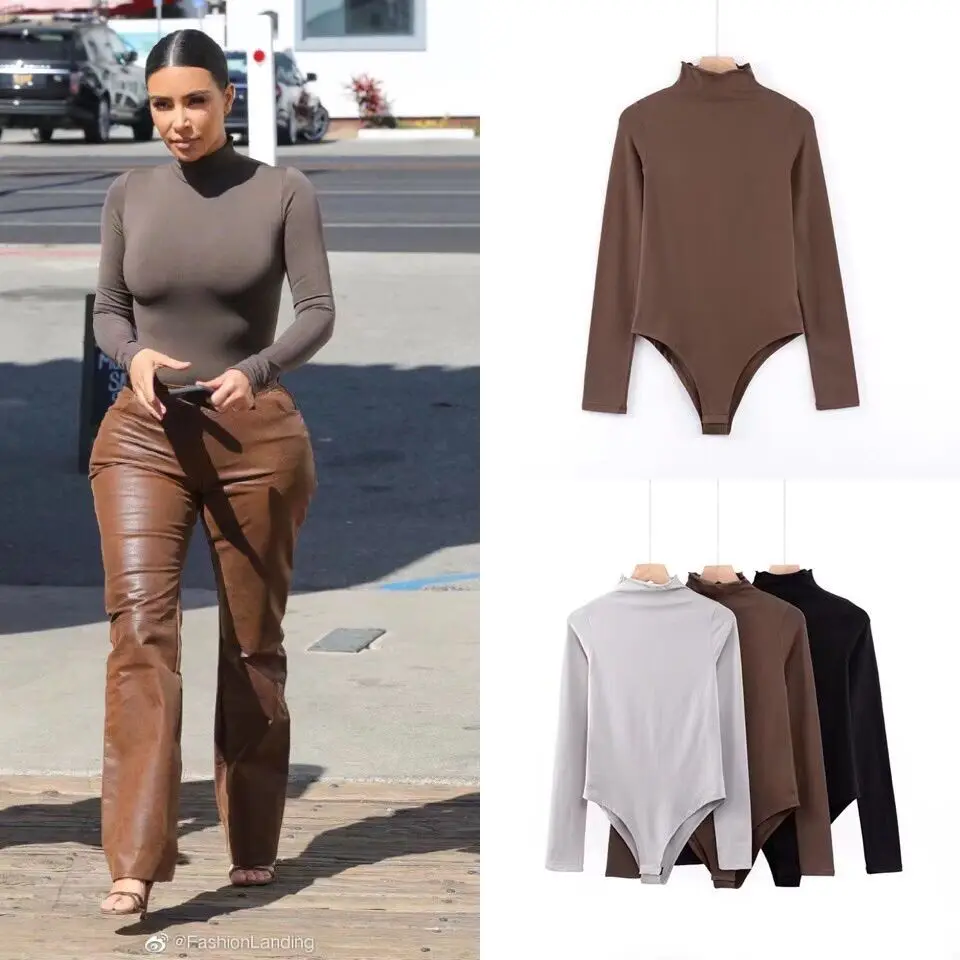 Cotton slim stretch rompers bodysuit long sleeve jumpsuit bodysuit for women, Picture color
Cotton slim stretch rompers bodysuit long sleeve jumpsuit bodysuit for women, Picture color