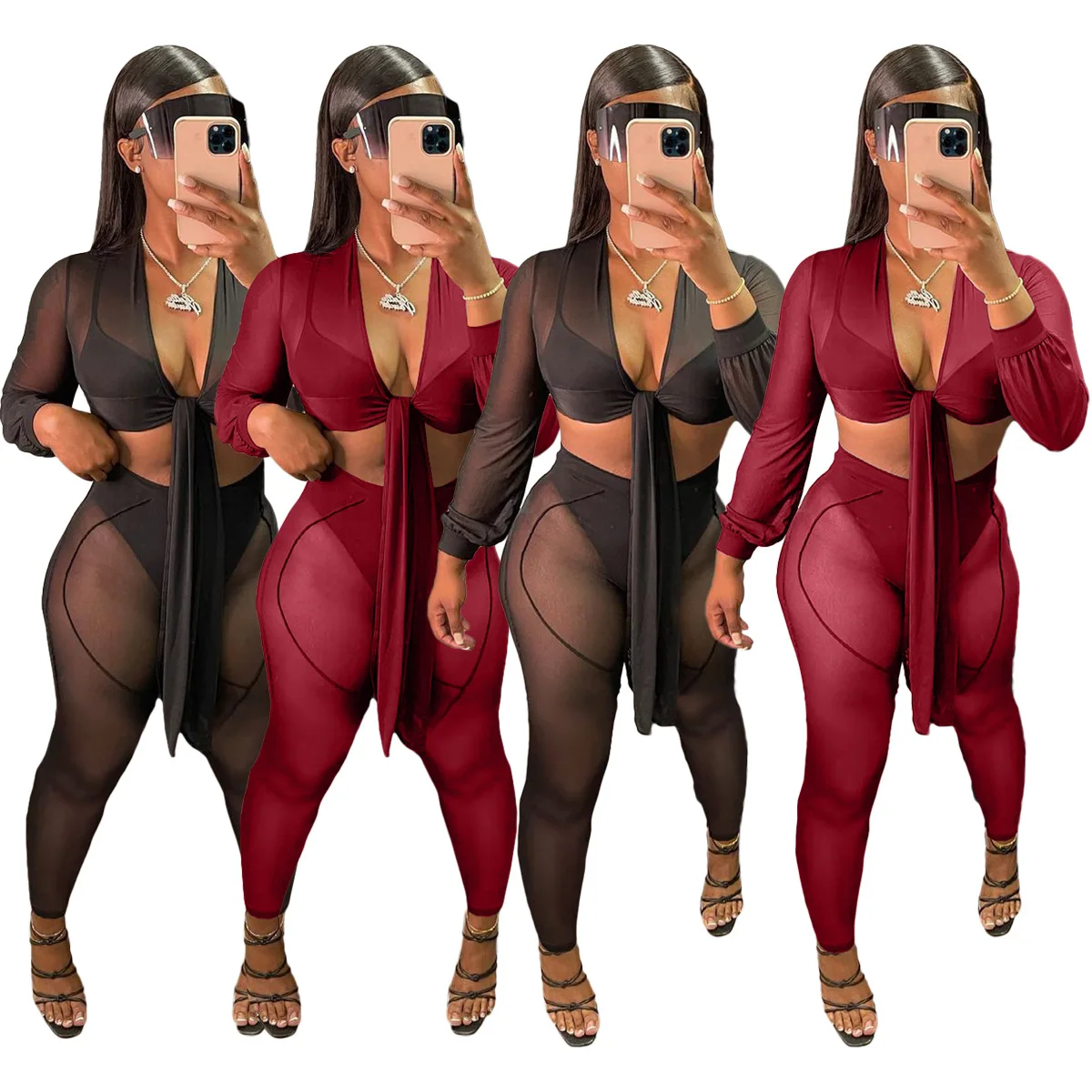 Fall 2021 Women Clothes Mesh See Through Pant Sets Sexy Tops 2 Piece Woman Jogger Set, Picture
Fall 2021 Women Clothes Mesh See Through Pant Sets Sexy Tops 2 Piece Woman Jogger Set, Picture