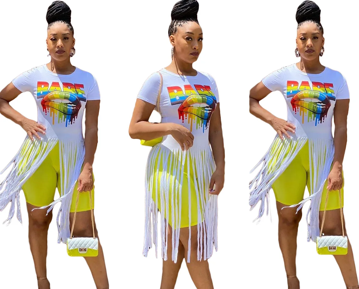 Patchwork Long Tassel Women Lips Printed T Shirt Summer Ladies Casual O Neck Tee Tops Short Sleeve Streetwear Women's T-shirts
Patchwork Long Tassel Women Lips Printed T Shirt Summer Ladies Casual O Neck Tee Tops Short Sleeve Streetwear Women's T-shirts