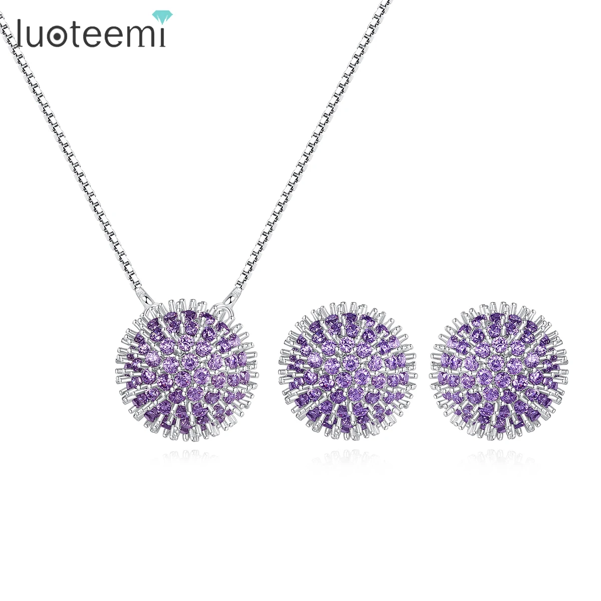 LUOTEEMI Sun Flower Colorful Zirconia Stone Girls's Jewelry Sets Earrings and Necklace Set Fashion New
LUOTEEMI Sun Flower Colorful Zirconia Stone Girls's Jewelry Sets Earrings and Necklace Set Fashion New