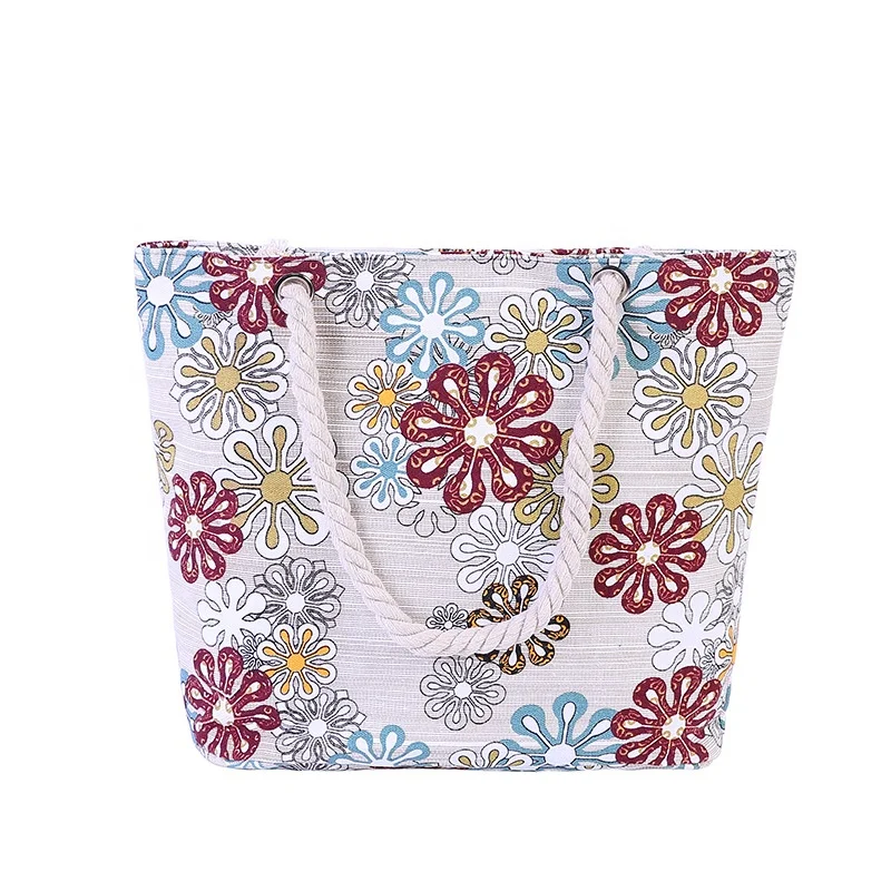 Factory direct sale printed flower tourism shopping square women's canvas rope handle beach bags, Multi
Factory direct sale printed flower tourism shopping square women's canvas rope handle beach bags, Multi