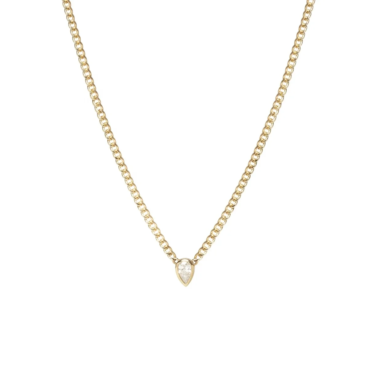Minimalist 925 Sterling Silver Gold Plated Small Curb Chain Pear Shape Diamond CZ Necklace
Minimalist 925 Sterling Silver Gold Plated Small Curb Chain Pear Shape Diamond CZ Necklace