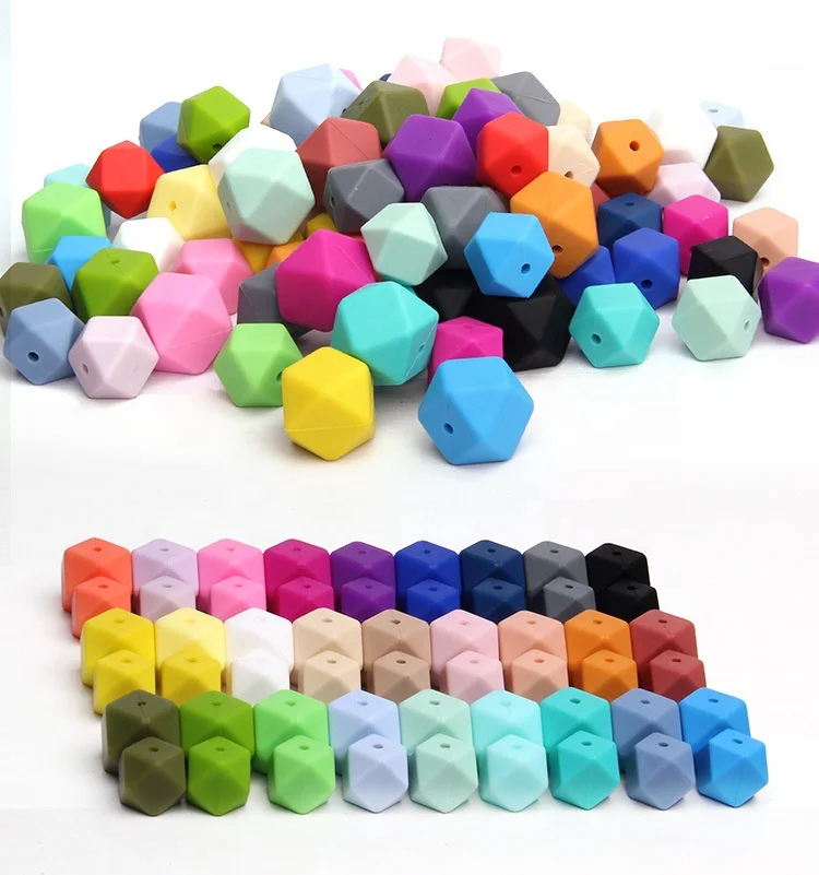 

Food Grade Hexagon Silicone Teething Beads Chewing Beads/Nursing Baby Sensory Jewelry Making