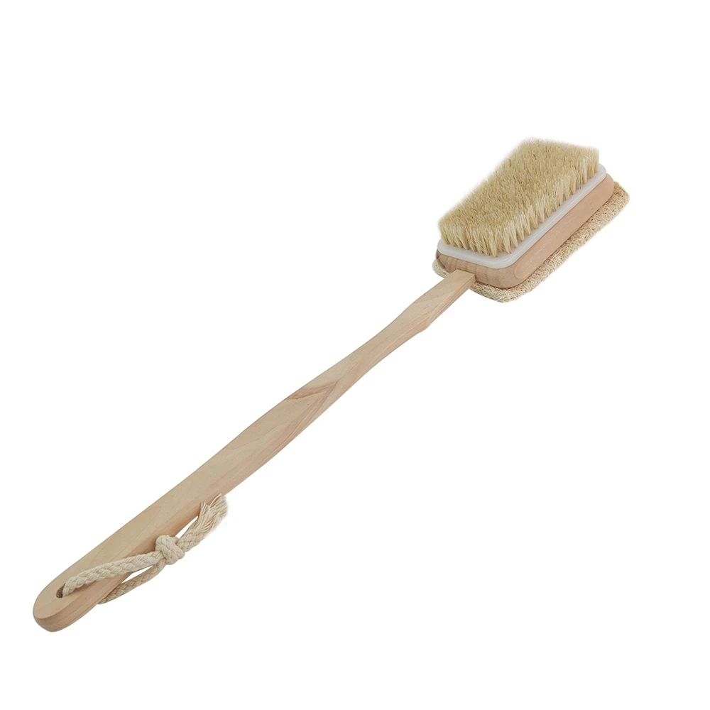 Double sides Fashion Natural Wooden Brush Bathroom Accessories Loofah&bristle Long Wooden Handle Bath Brush bath sponge
Double sides Fashion Natural Wooden Brush Bathroom Accessories Loofah&bristle Long Wooden Handle Bath Brush bath sponge