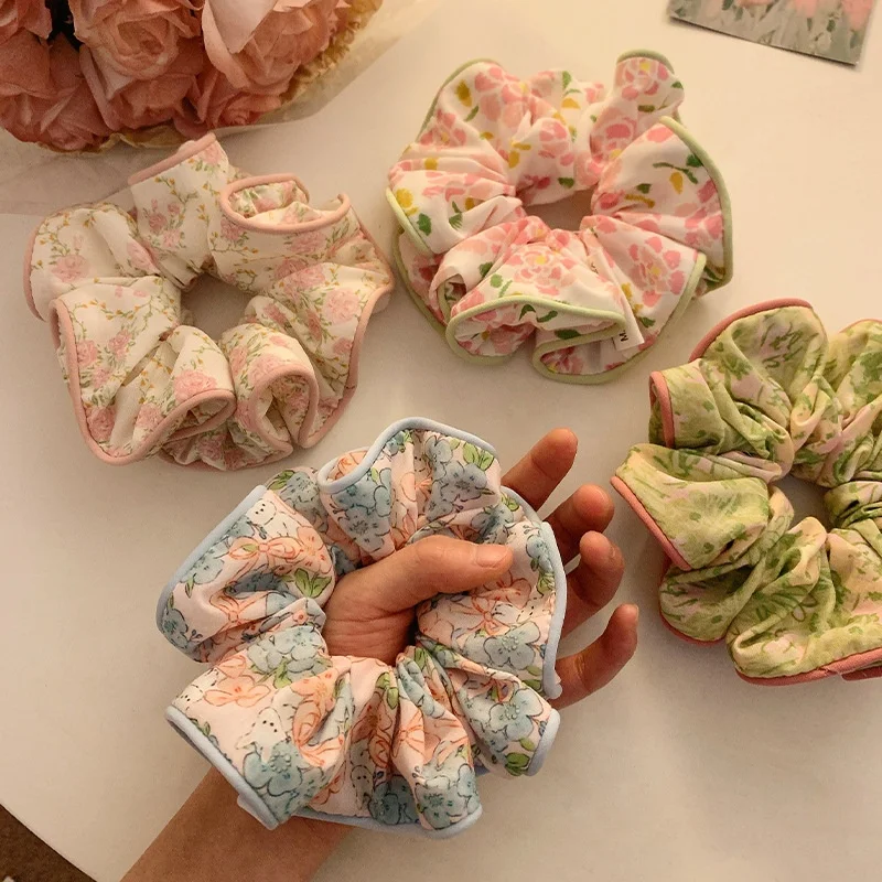 New cloth floral large hair scrunchies sweet girl hair accessories large printing hair band scrunchies
New cloth floral large hair scrunchies sweet girl hair accessories large printing hair band scrunchies