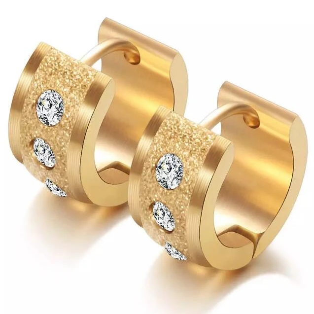 Stainless Steel Earrings Gold Plated Matter Ear Buckle Fashion 24k Gold Plated Earrings Dylam jewelry
Stainless Steel Earrings Gold Plated Matter Ear Buckle Fashion 24k Gold Plated Earrings Dylam jewelry