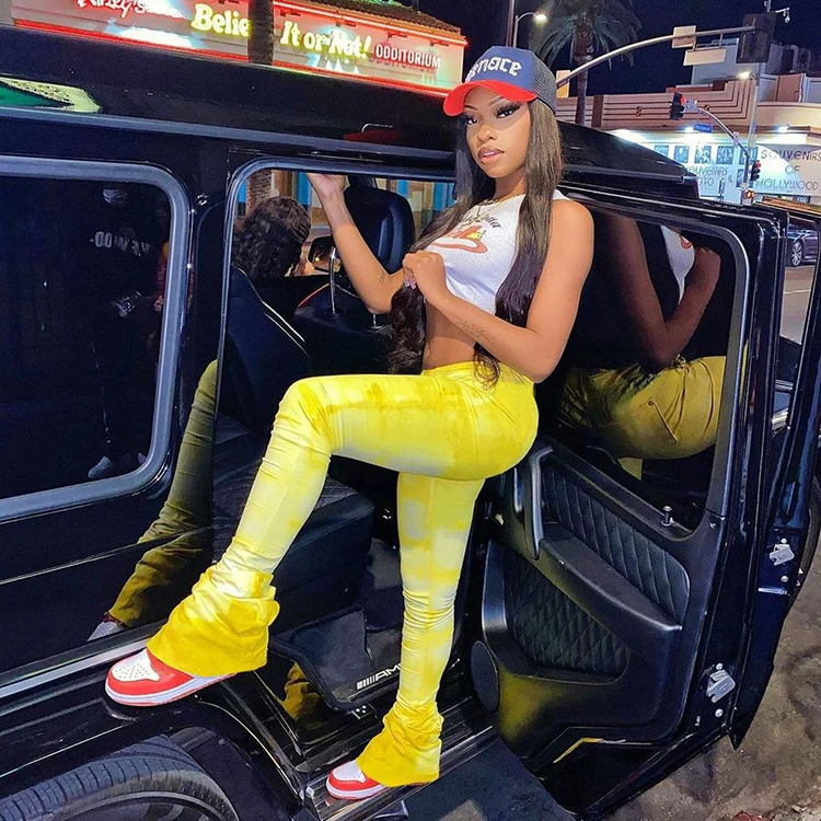 Sexy Tie Dye Skinny High Waist Stack Pants New Arrival 2021 Women Long Pants Wholesale Trousers-YS, Yellow
Sexy Tie Dye Skinny High Waist Stack Pants New Arrival 2021 Women Long Pants Wholesale Trousers-YS, Yellow