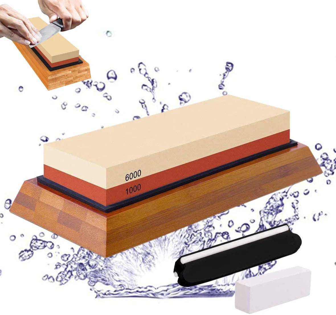 Premium Whetstone Sharpening Stone 2 Side -Whetstone Knife Sharpener with Flattening Stone & NonSlip Rubber Base
Premium Whetstone Sharpening Stone 2 Side -Whetstone Knife Sharpener with Flattening Stone & NonSlip Rubber Base
