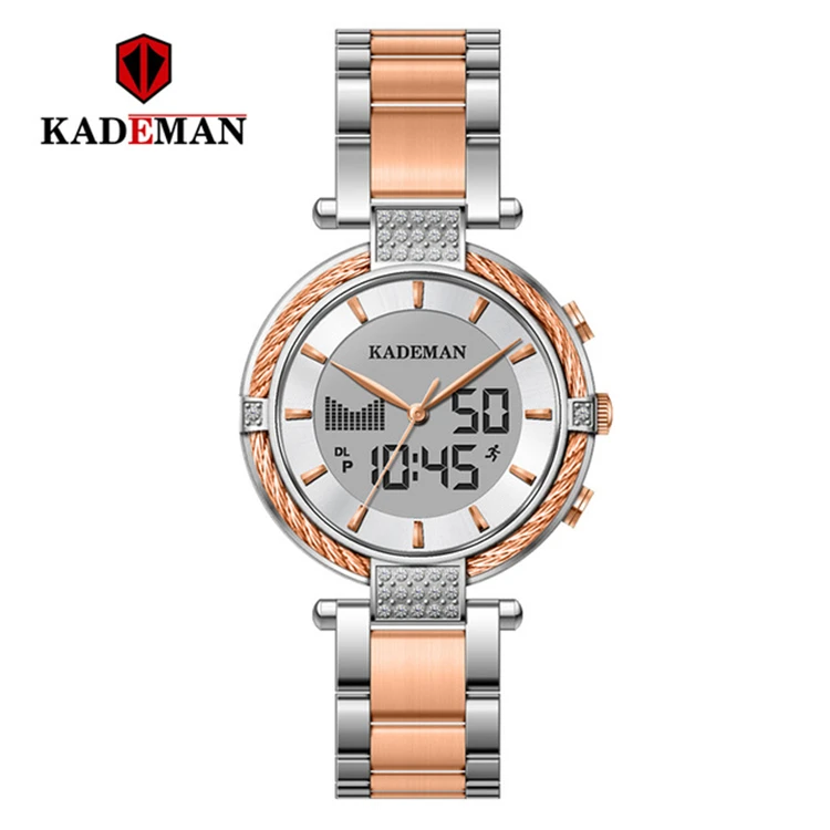 Kademan K9080 New Elegant Quartz And Digital Women Watch LCD Screen Luxury Business Style Fashion Waterproof Relogio Feminno
Kademan K9080 New Elegant Quartz And Digital Women Watch LCD Screen Luxury Business Style Fashion Waterproof Relogio Feminno