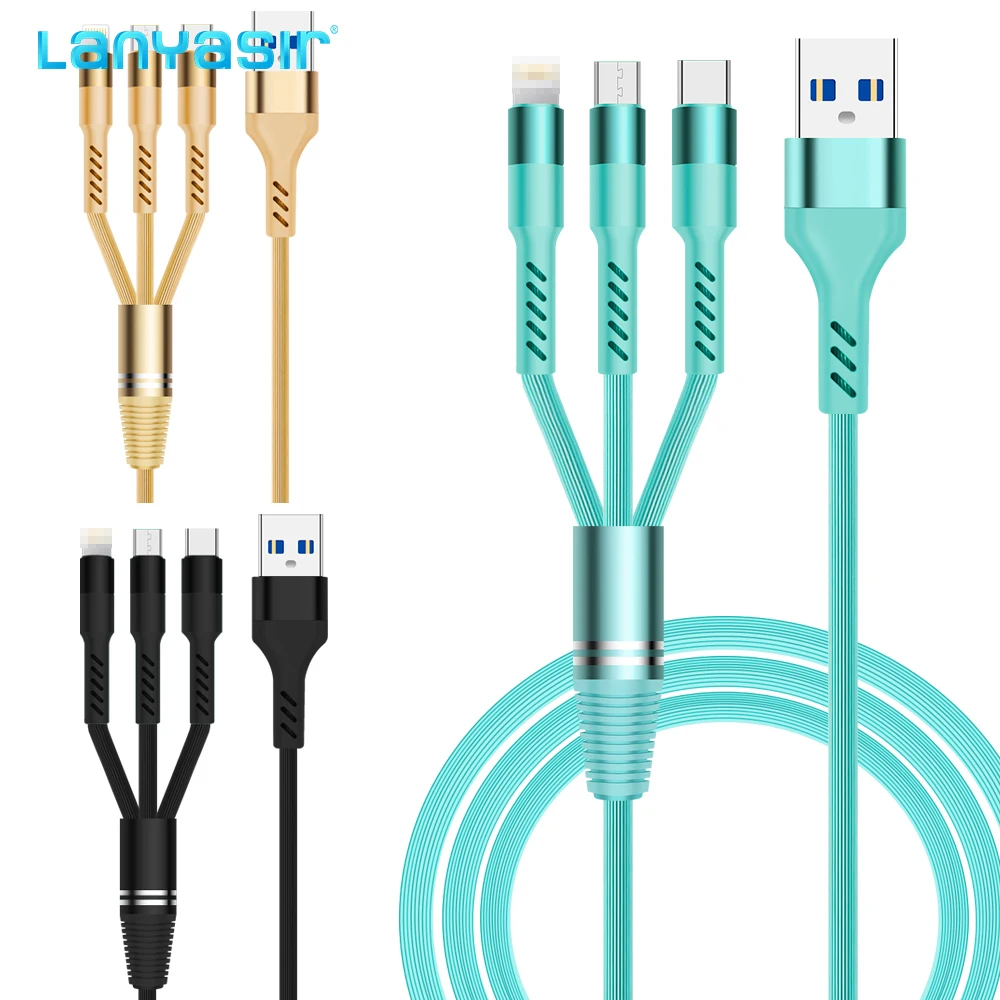 Three in One port usb charger cable 3 in 1 multi use mobile phone tablet charging sync data cable line
Three in One port usb charger cable 3 in 1 multi use mobile phone tablet charging sync data cable line