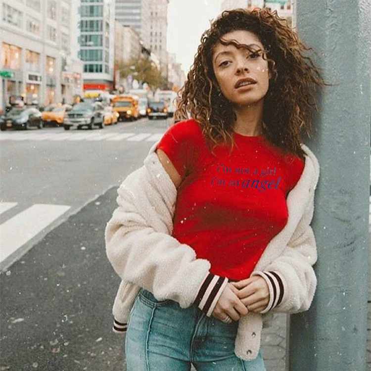 Crew Neck Letter Short Sleeve New T Shirts 2021 T-Shirt Ladies Summer Crop Tops For Woman Street Wearing -CY, Black,red,white
Crew Neck Letter Short Sleeve New T Shirts 2021 T-Shirt Ladies Summer Crop Tops For Woman Street Wearing -CY, Black,red,white