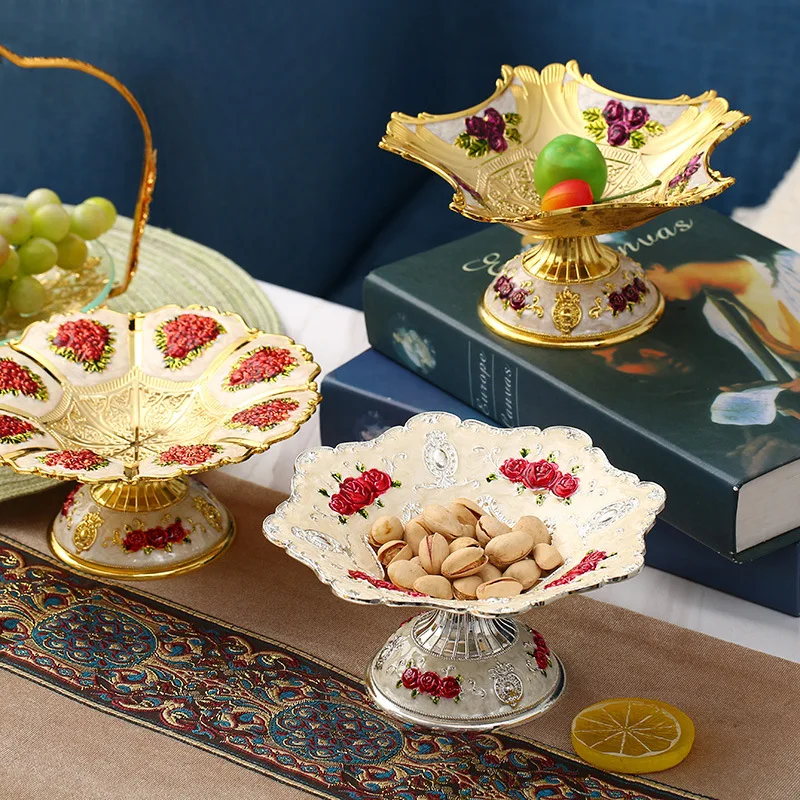 QIAN HU Elegant Dry Fruit Serving Tray Comport Metal Fruit Plate Decor with Tall Foot, Golden/silver
QIAN HU Elegant Dry Fruit Serving Tray Comport Metal Fruit Plate Decor with Tall Foot, Golden/silver