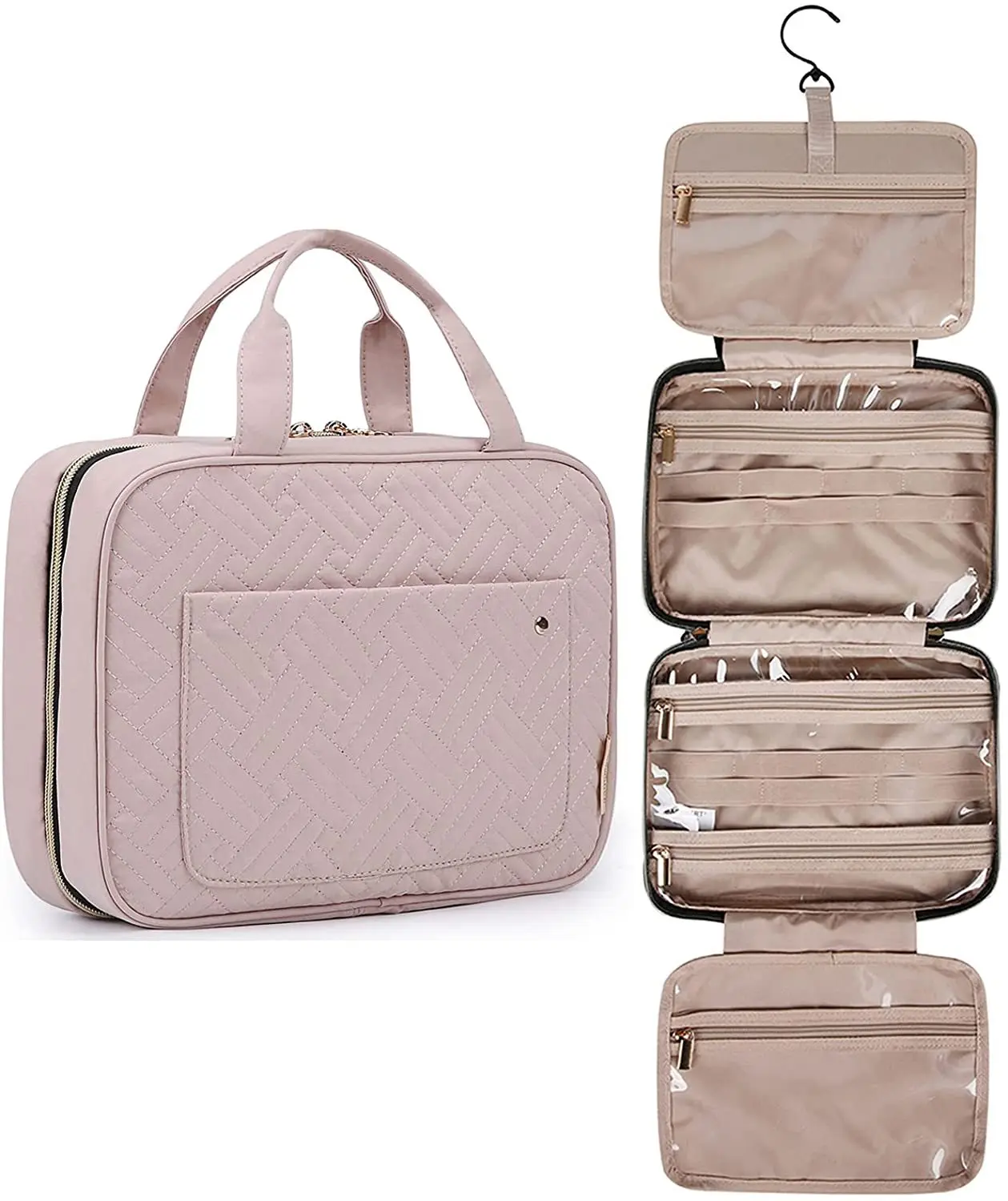 Hot selling water resistant toiletry bag travel cosmetic bag with hang hook Large capacity portable makeup bag for women girl
Hot selling water resistant toiletry bag travel cosmetic bag with hang hook Large capacity portable makeup bag for women girl