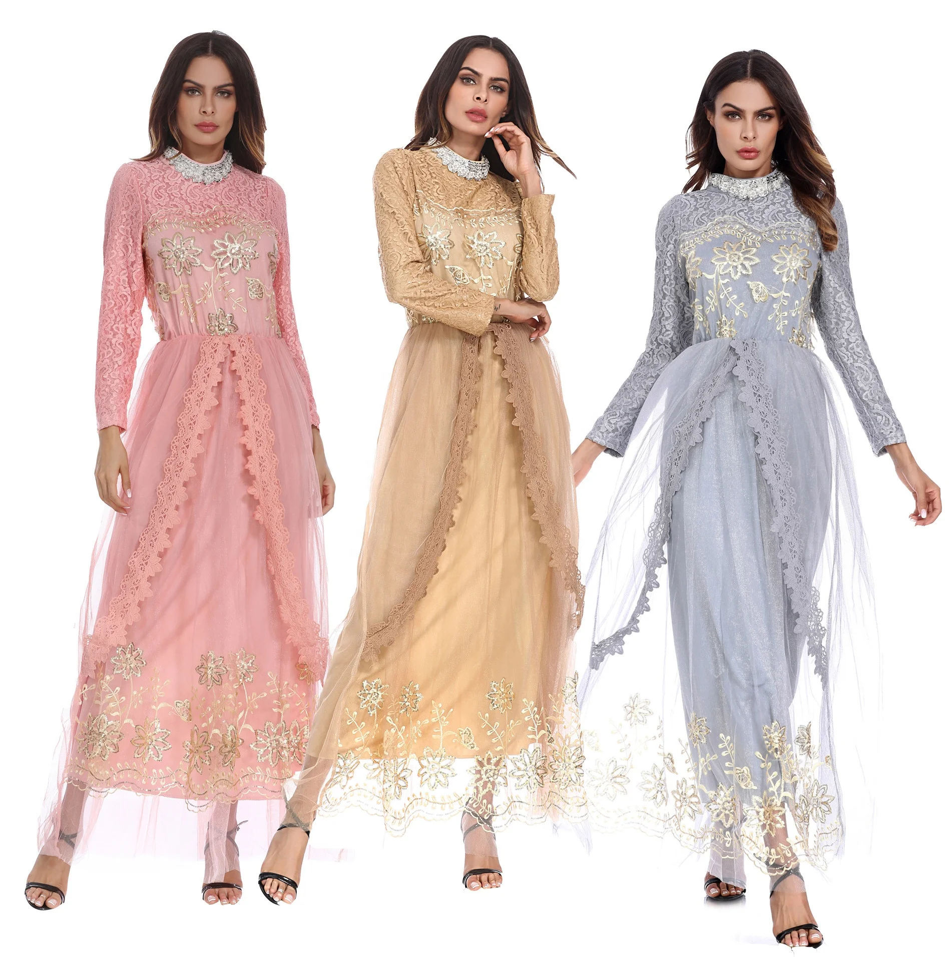 New Dubai Moroccan Lace Bridal Kaftan Islamic Embroidered Abaya Kaftan Abaya Jalabiy Bride Dress, Khahi/pink/grey
New Dubai Moroccan Lace Bridal Kaftan Islamic Embroidered Abaya Kaftan Abaya Jalabiy Bride Dress, Khahi/pink/grey