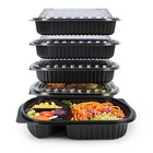 Disposable 2 compartment plastic food take out containers