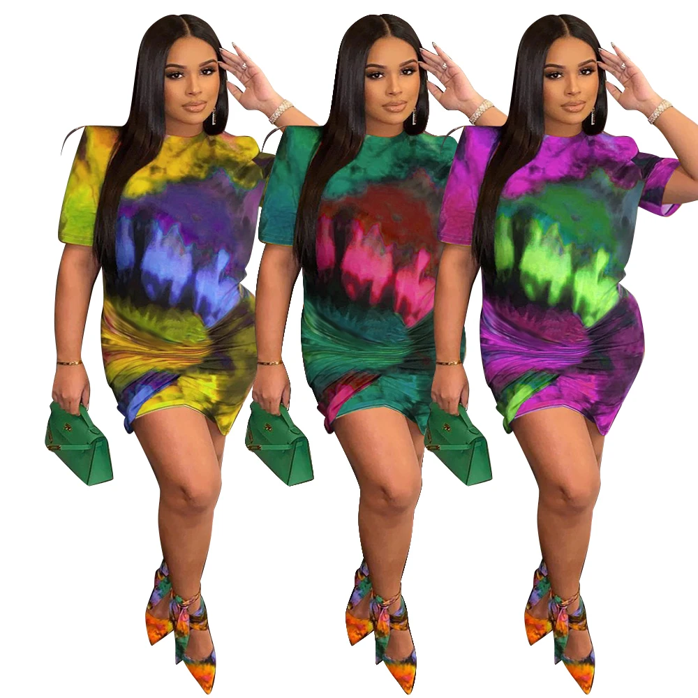 2021 Fashion Summer Women Casual Plus Size Clothes Style High Quality MIni Dress Tie Dye Print Short Sleeve Sexy Short Dresses, Yellow,green,rose red
2021 Fashion Summer Women Casual Plus Size Clothes Style High Quality MIni Dress Tie Dye Print Short Sleeve Sexy Short Dresses, Yellow,green,rose red