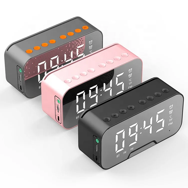 New Smart Wireless BT Speaker FM Radio Alarm Clock Speaker Mirror Adjustment Light Card Mini Subwoofer Company gifts
New Smart Wireless BT Speaker FM Radio Alarm Clock Speaker Mirror Adjustment Light Card Mini Subwoofer Company gifts