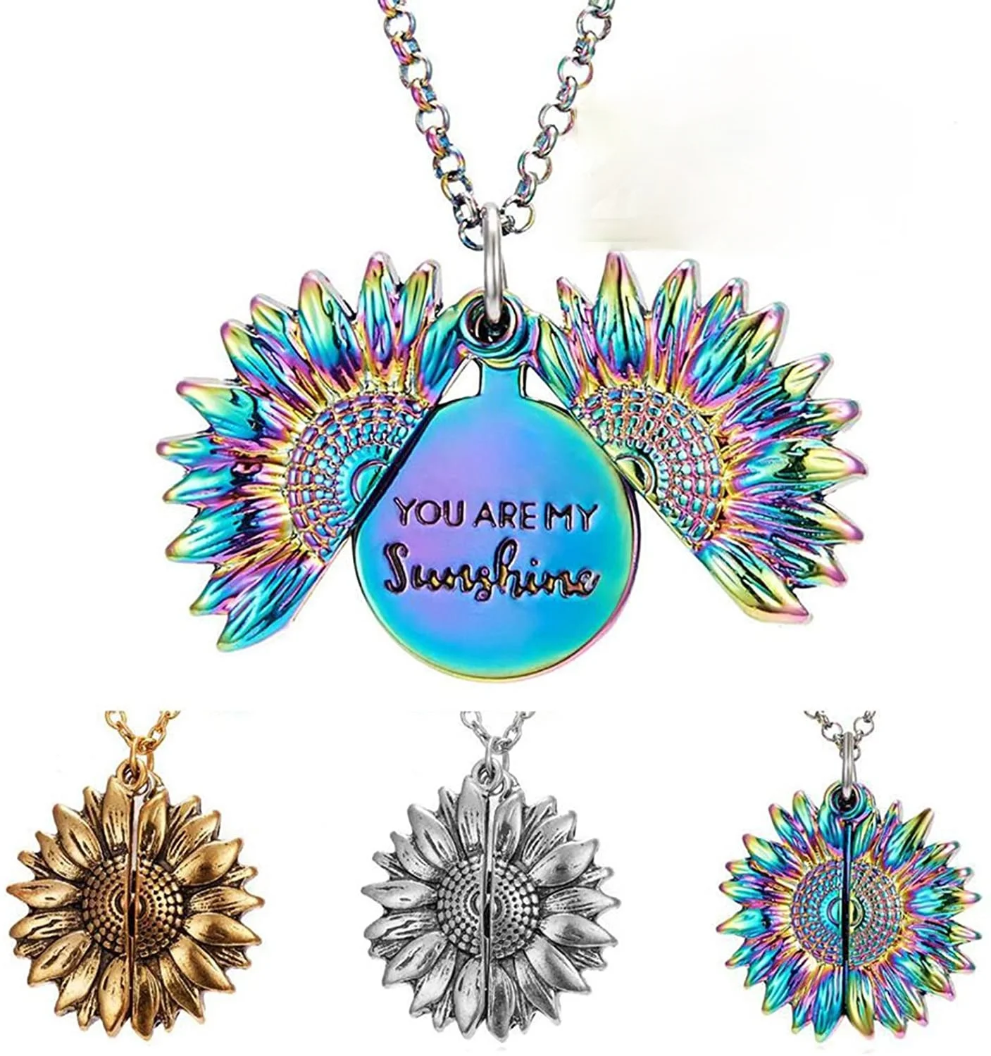 Sunflower Necklace for Women Girls You are My Sunshine Necklace Sunflower Locket Jewelry Pendant Chain Gifts
Sunflower Necklace for Women Girls You are My Sunshine Necklace Sunflower Locket Jewelry Pendant Chain Gifts
