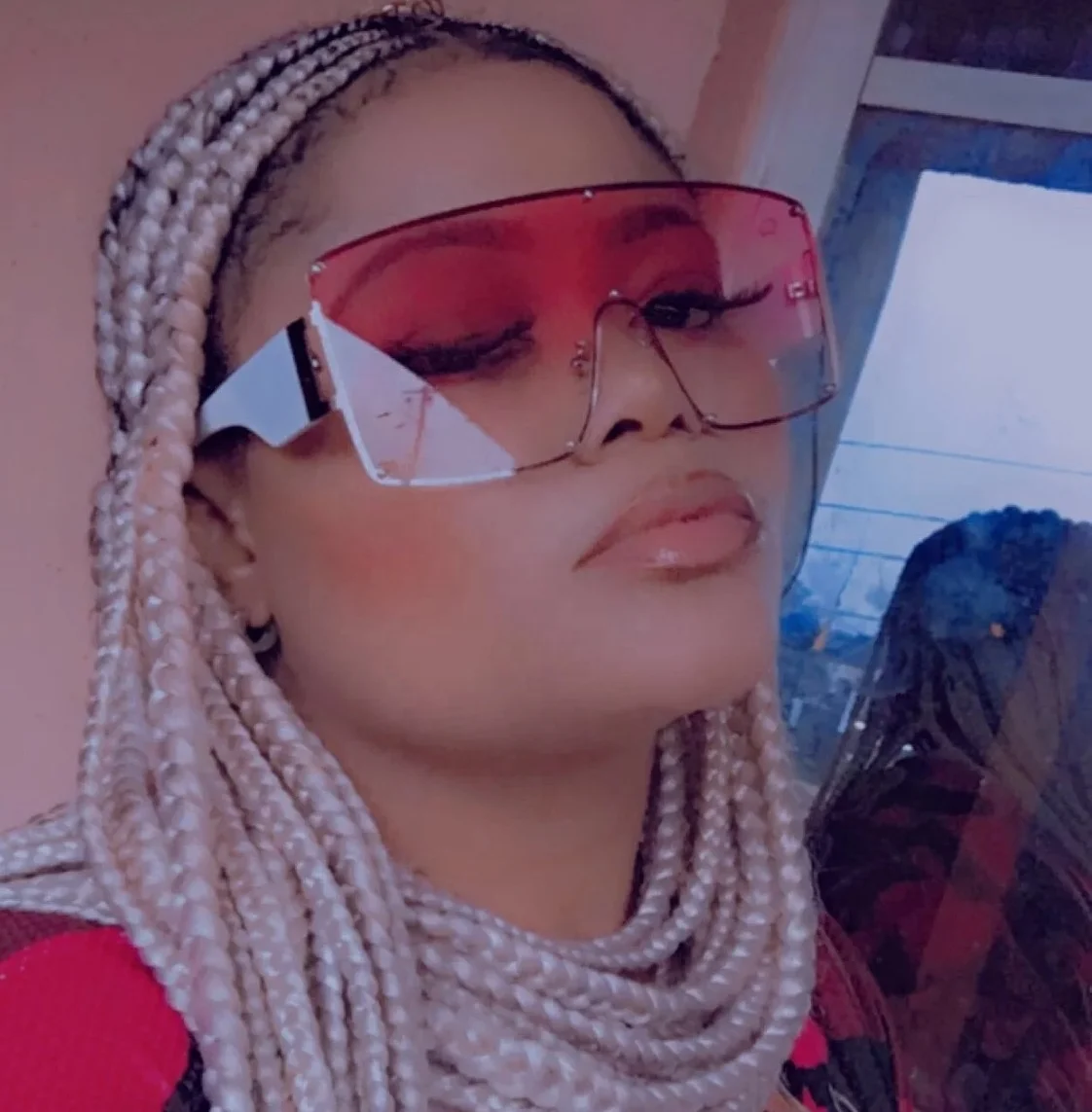 Unique Oversized One Piece Shield Sunglasses For Women Vintage Gradient Black Clear Eyewear Female Rivet Big Glasses Blue Pink, Multi-colored
Unique Oversized One Piece Shield Sunglasses For Women Vintage Gradient Black Clear Eyewear Female Rivet Big Glasses Blue Pink, Multi-colored