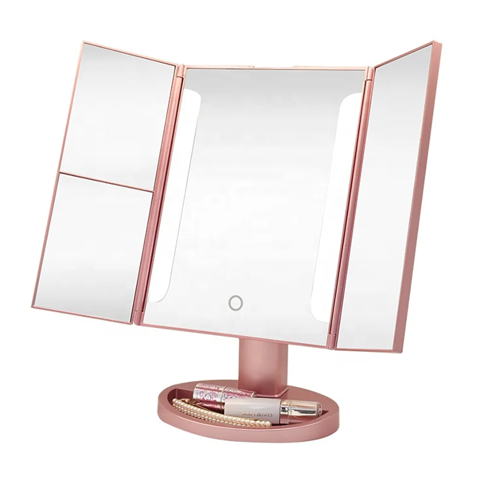 Foldable Table Stand Tri-folded Make Up Vanity Led Makeup Mirror With Light And Foldable Stand, Customized pantone color
Foldable Table Stand Tri-folded Make Up Vanity Led Makeup Mirror With Light And Foldable Stand, Customized pantone color