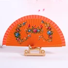 Art Craft Modern Style Art And Craft Fan Wedding Spanish Double-sided Flower Flat Fan