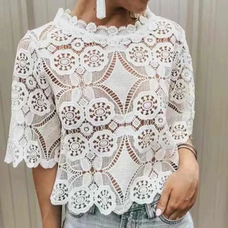 Mzl's Love Summer Ladies Lace Hollow Short Sleeve Tops Stand Collar Tops Ladies Tops, Picture
Mzl's Love Summer Ladies Lace Hollow Short Sleeve Tops Stand Collar Tops Ladies Tops, Picture