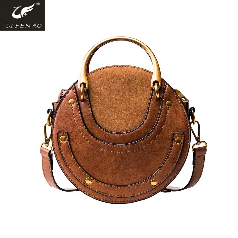 Guangzhou factory designer pu leather circle crossbody bag women handbags