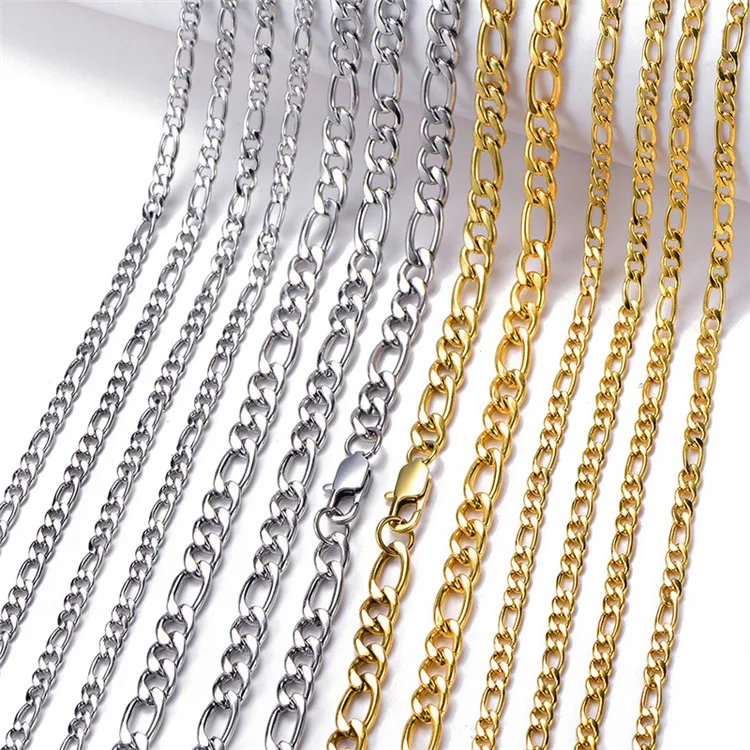 Wholesale Solid Chain New 14k Gold Plated Stainless steel Figaro Chain Design for Men and Women
Wholesale Solid Chain New 14k Gold Plated Stainless steel Figaro Chain Design for Men and Women