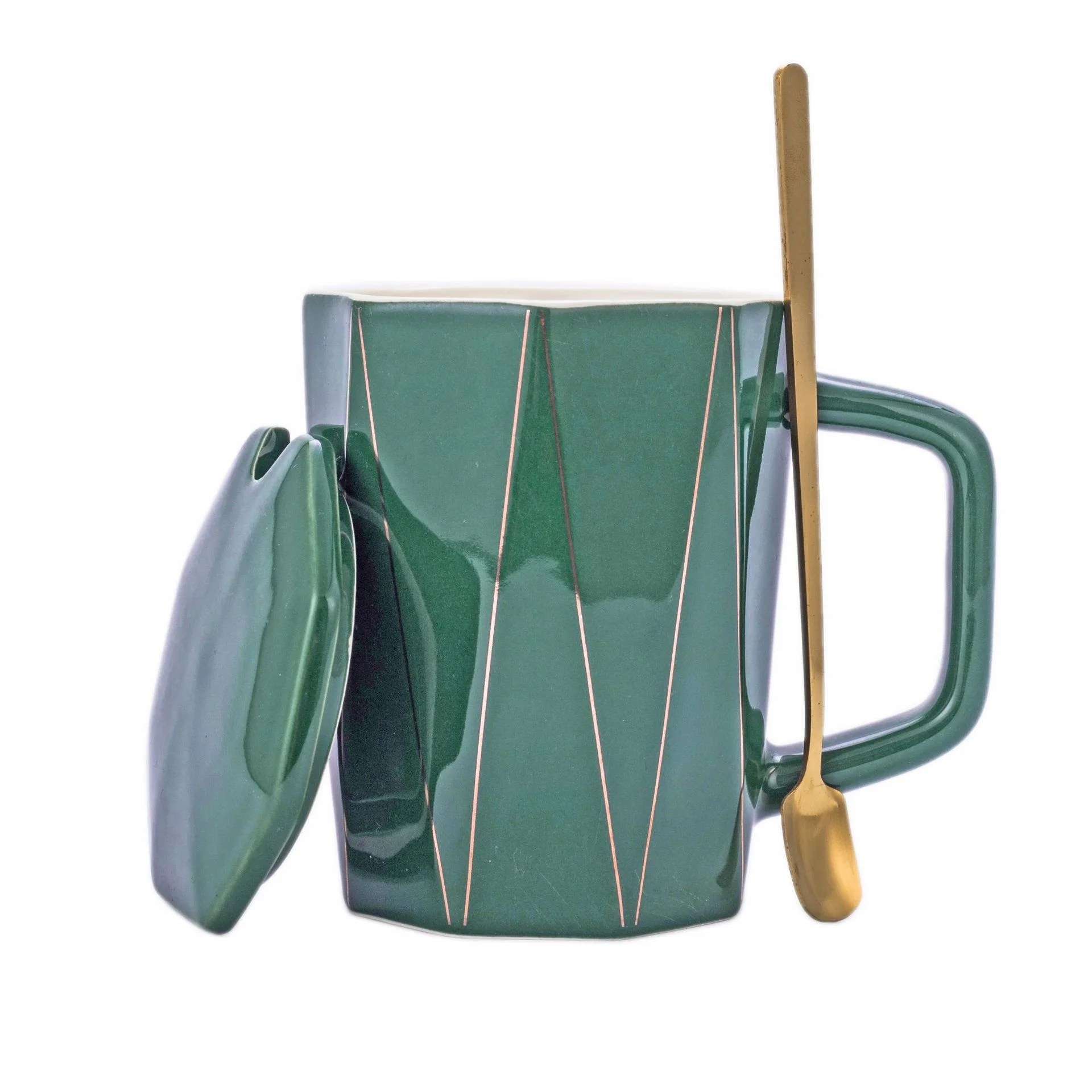 Creative geometric design with real gold stripe ceramic mug 400ml 14oz ceramic coffee mug cup with cover lid, Red , green , navy , black
Creative geometric design with real gold stripe ceramic mug 400ml 14oz ceramic coffee mug cup with cover lid, Red , green , navy , black