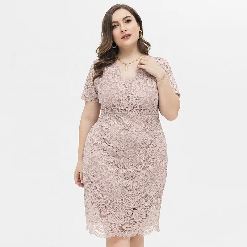 Wholesale High Quality Casual Plus Size Ladys Fashion Short Sleeved Bodycon Lace Dress
Wholesale High Quality Casual Plus Size Ladys Fashion Short Sleeved Bodycon Lace Dress
