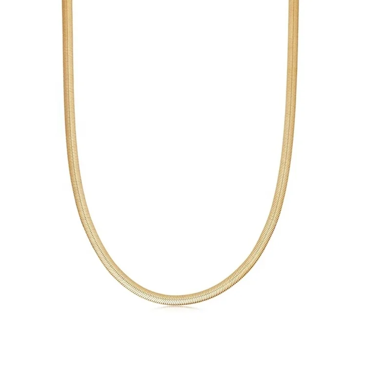 Minimalist Fashion Stainless Steel 18K Gold Plated Herringbone Flat Snake Chain Necklace for Women
Minimalist Fashion Stainless Steel 18K Gold Plated Herringbone Flat Snake Chain Necklace for Women