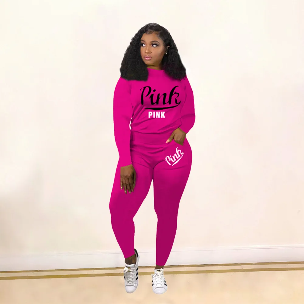 9S4U women fall clothing long sleeve pink outfits polyester women casual two piece set long pants, Customized color 
9S4U women fall clothing long sleeve pink outfits polyester women casual two piece set long pants, Customized color